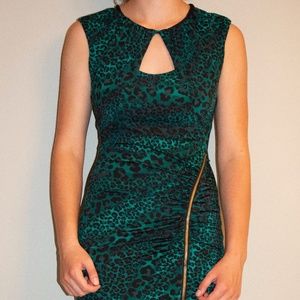 Green Cheetah Print Dress